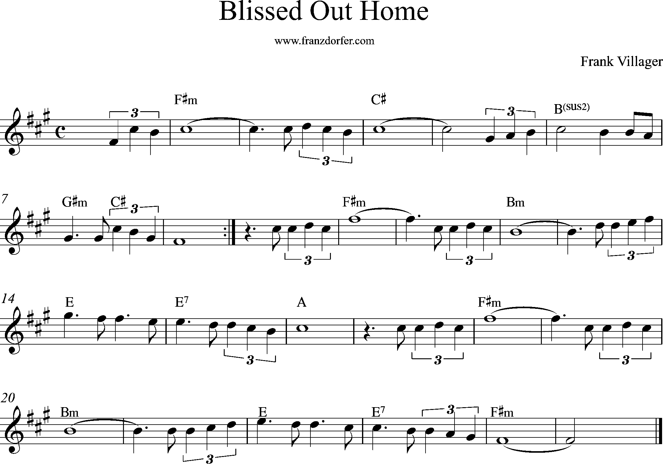 sheetmusic for Trumpet- Blissed Out Home